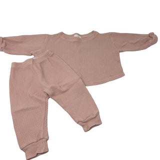 Mikki Rae Little ones Pink waffle set, 6-12 months