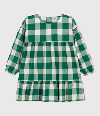 Petit Bateau Long-Sleeved Flannel Checkered Dress New with tags, 6 years