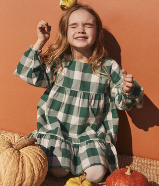 Petit Bateau Long-Sleeved Flannel Checkered Dress New with tags, 6 years