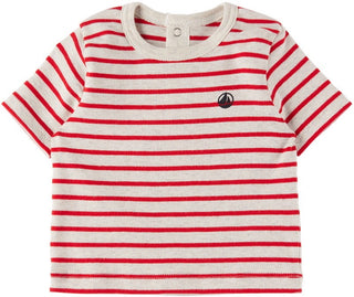 Petit bateau Red and grey cotton tshirt new with tags, 12 months