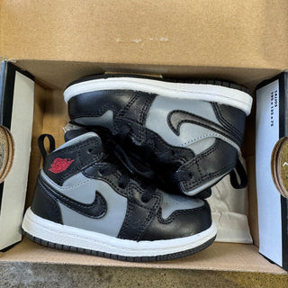 Nike Black, Grey, Red Logo Jordan Shoes, 6 little kid