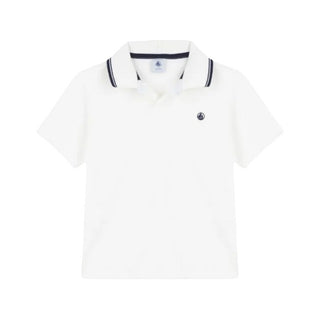 Petit Bateau Short sleeved white polo shirt new with tags, 10 years