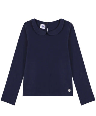 Petit Bateau Navy shirt with collar new with tags, 12 years