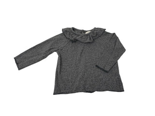 1 + in the Family Black and gray stripe shirt with ruffles at the top, 18 months