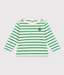Petit Bateau Baby Thick Cotton Breton Top - Green New with tags, 12 months