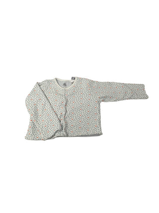 Petit Bateau White sweater  jacket with blue and red details, 18 months