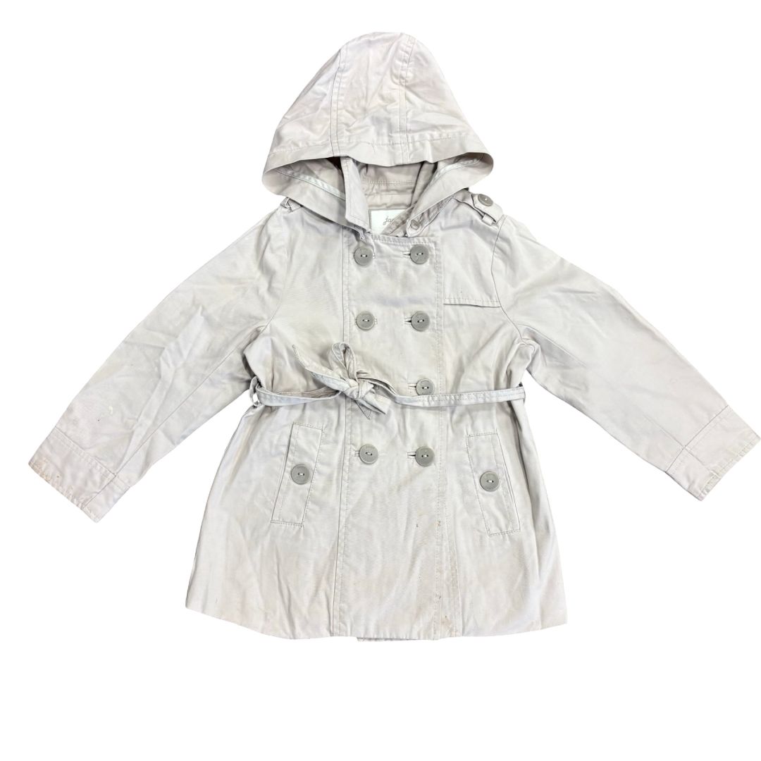 Jacadi khaki pea coat w/some staining, 4 years