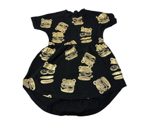 Hux Baby Black dress with gold faces, 2