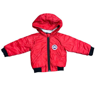 Canada Goose red puffer jacket, 3-6 months