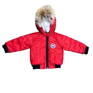 Canada Goose red puffer jacket, 3-6 months