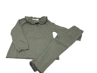 Zara Green knit set with pants/sweater, 4-5 years