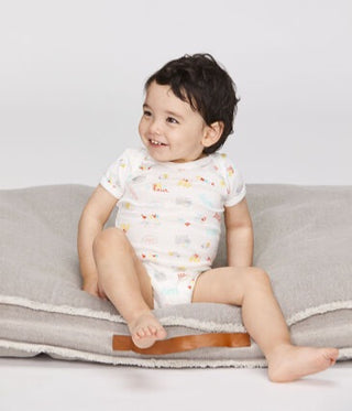 Petit Bateau Short-Sleeved Summer Onesies - 5-Piece Set Red, 12 months