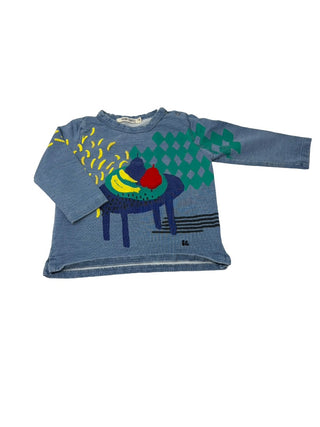 Bobo chose Blue long sleave with colourful details, 12-18 months