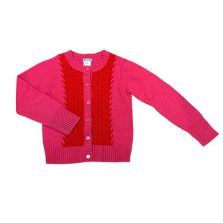 Jacadi Pink and Red Buttoned Cardigan, 10 years