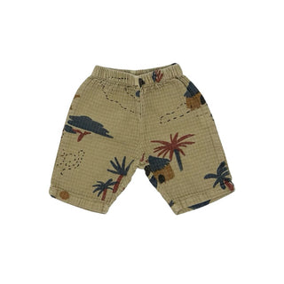 Bobo Choses olive green island shorts, 3-6 months