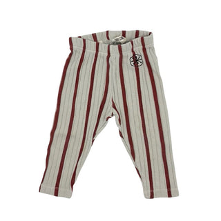 Bobo Choses red/white stripped leggings, 6-12 months