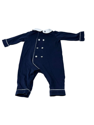 Ralph Lauren Navy onesie with white collar, 6 months