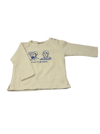 Bobo Choses Cream crewneck with people , 12-18 months