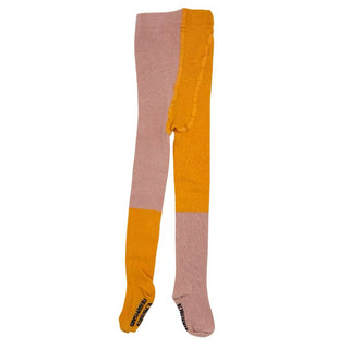 Bobo Choses orange/pink colour block tights, 2 years