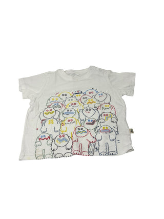 Stella McCartney White t-shirt with faces, 18 months