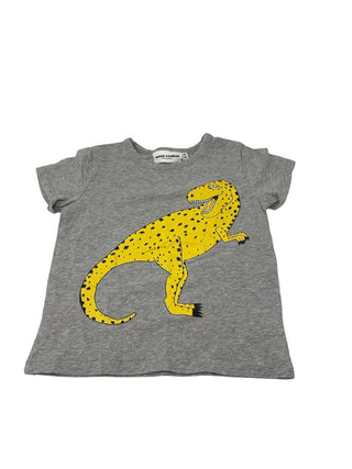 Mini Rodini Gray t-shirt with yellow animal, 18-24 month