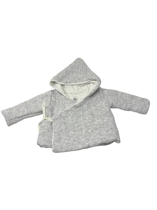 Petit Bateau Gray jacket with tie in the front, 1 month
