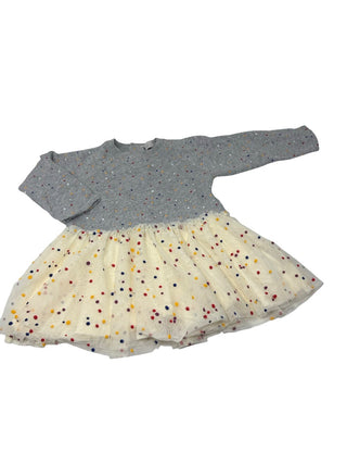 Stella McCartney Gray sweater dress with tutu/colourful dots, 24 moths