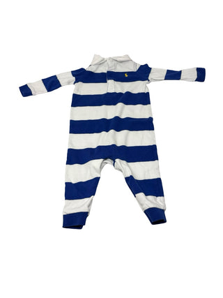 Ralph Lauren Blue and white stripe sleeper with collar, 9 months