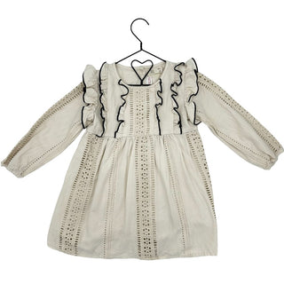 Zara cream/navy eyelet dress, 3-4 years