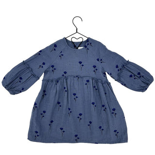 Zara blue floral dress, 3-4 years