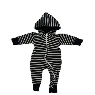 Parade Organic black/white stripped romper, 0-3 months