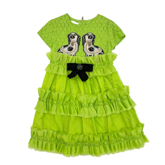 Gucci Mini Me Green Broderie Anglaise dress, 5 years
