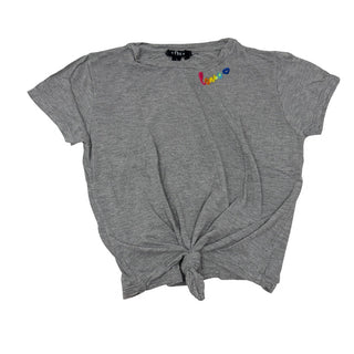 Flowers by Zoe Grey shirt with love embroidered, Large (10-12 years)