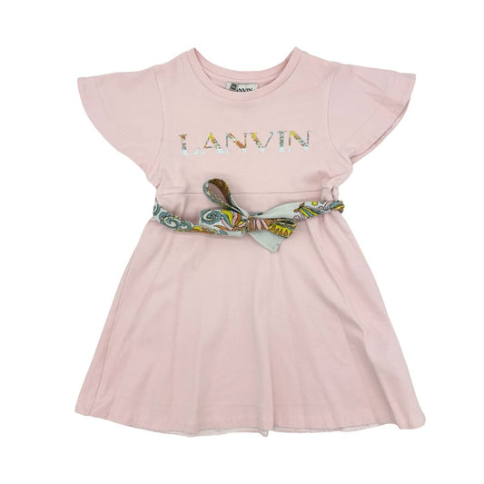 Lanvin pink cotton dress w/belt, 4 years