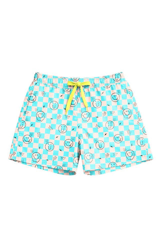 Limeapple retro smiley swim shorts, new with tag, 7-8 years