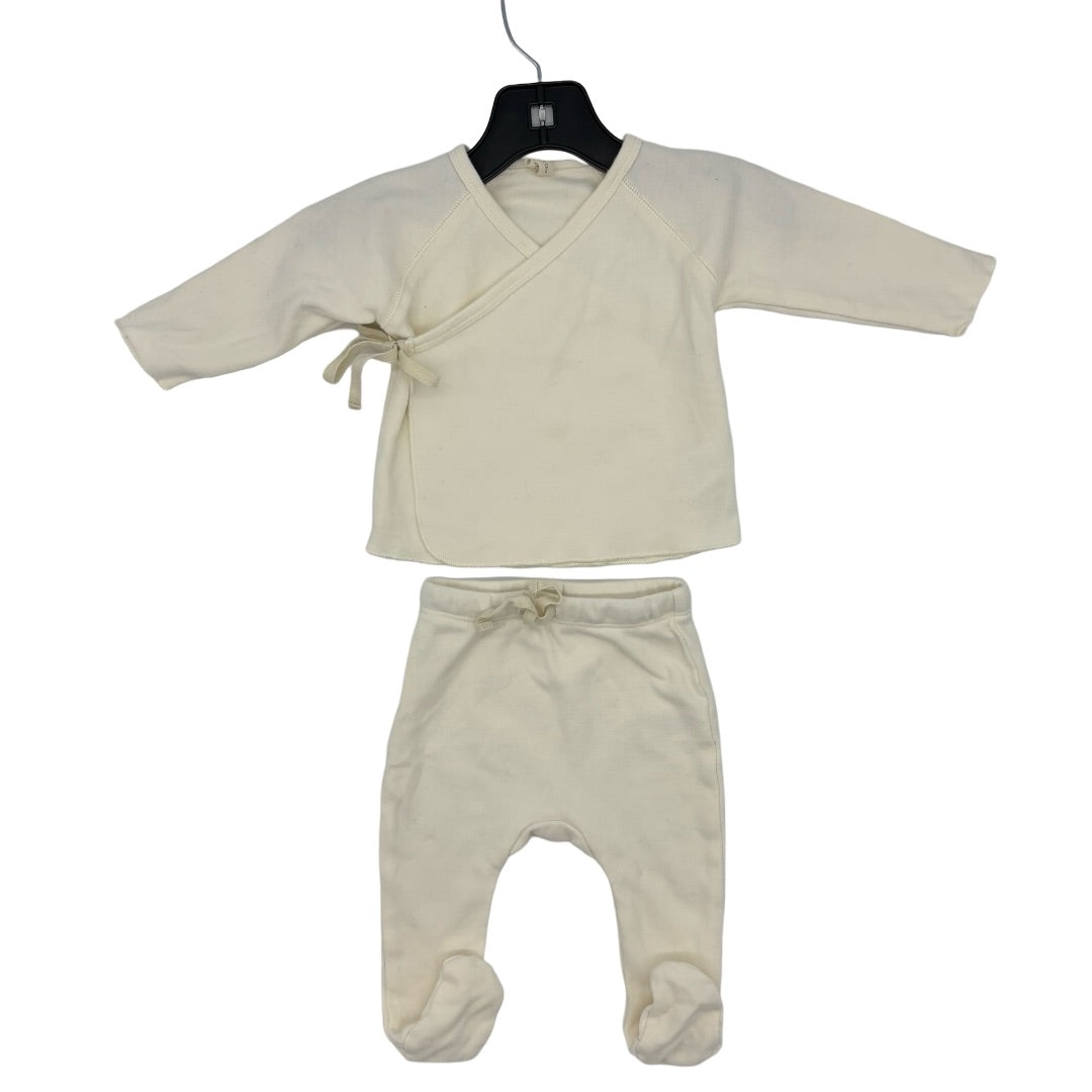 Quincy Mae Cream two piece set, 3-6 months