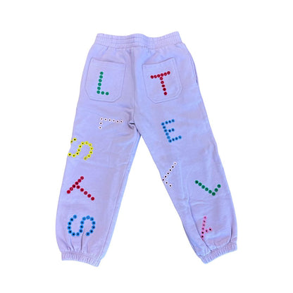 Stella McCartney lavendar rainbow logo sweat set, 6 years