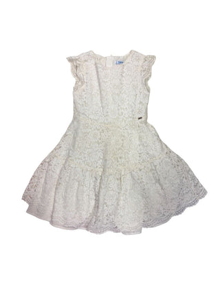 Mayoral Lacy FLoral White Dress, 8 years