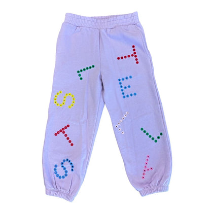 Stella McCartney lavendar rainbow logo sweat set, 6 years