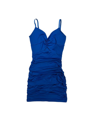 Katie J Bright Blue Ruched Dress, XL