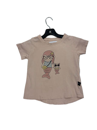 Hux Pale Coral Tee with Mermaid and Mer-Cat, 5 years