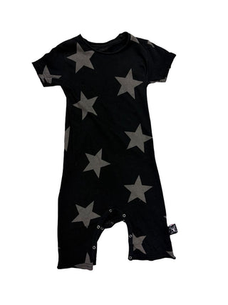 Nununu Black Romper with Grey Stars, 18-24 months