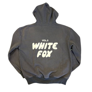 White Fox distressed black hoodie, xs/s adult