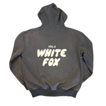 White Fox distressed black hoodie, xs/s adult