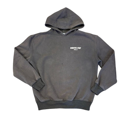 White Fox distressed black hoodie, xs/s adult