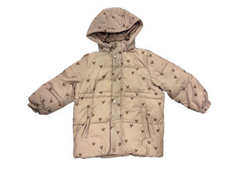 Rylee & Cru Brown Heart Pattern Winter Coat, 4-5 years