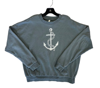 Rylee + Cru Green anchor sweatshirt, 10-12 years