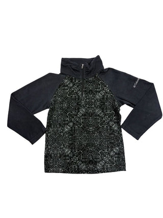 Columbia Black and Grey Patterned Zip Up Fleece, 5 years