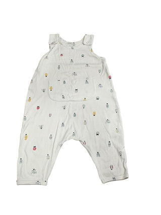 Pehr White romper with bugs and front pocket, 12-18 months