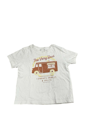 Miles the Label White tshirt with details, 2 years